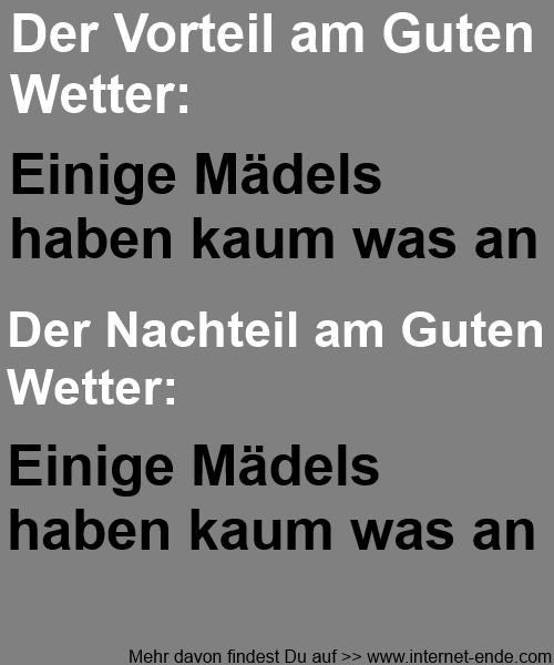 Der Vorteil und der Nachteil beim Wetter