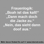 Frauenlogik und Kälte