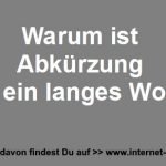 Abkürzung ein langes Wort