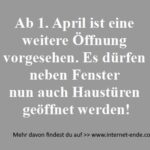 Ab 1. April ist eine  weitere Öffnung  vorgesehen