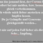 Gegen Corona Impfen oder lieber anstecken